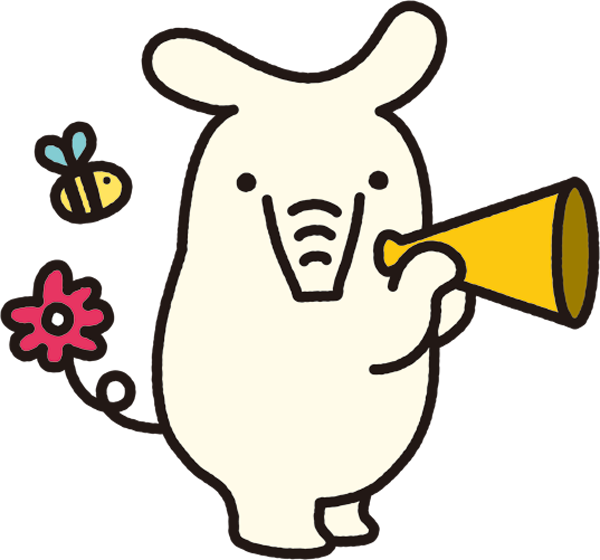 メガホンをもつよりぞう